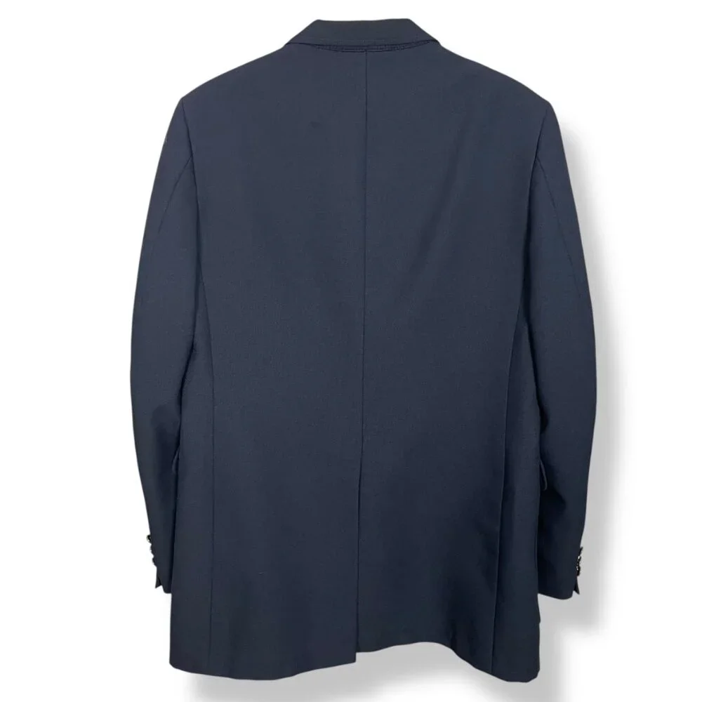 Vintage Blazer Navy Blue Portland Nudelmans Seattle‎ FLAWS Men Printed Lining
